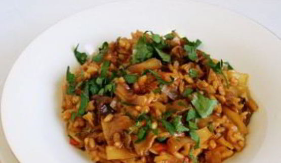 грибная солянка с рисом и капустой