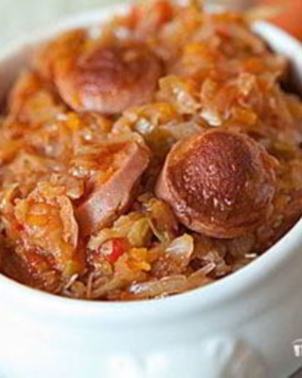 Рецепт капустной солянки с сосиской