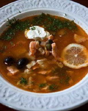 Простая рыбная солянка