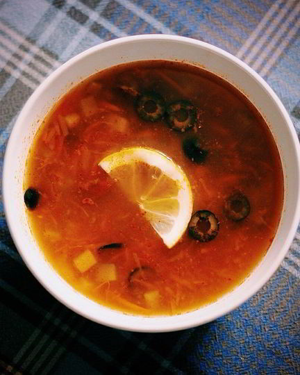 Рецепт солянки с опятами