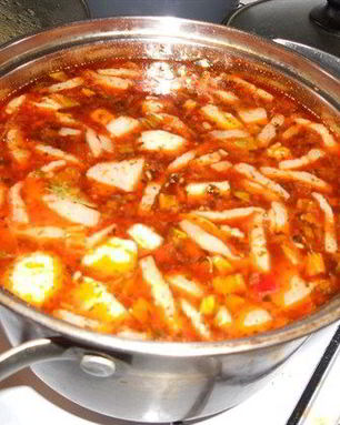 Харчо из копченой свинины с морковкой