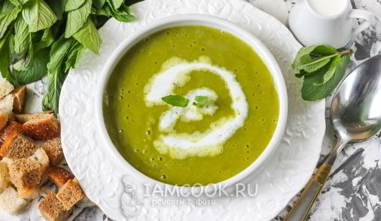 гороховый суп-пюре со сливками и мятой