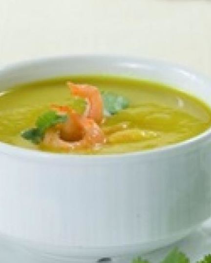 Рецепт картофельного супа-пюре с креветками