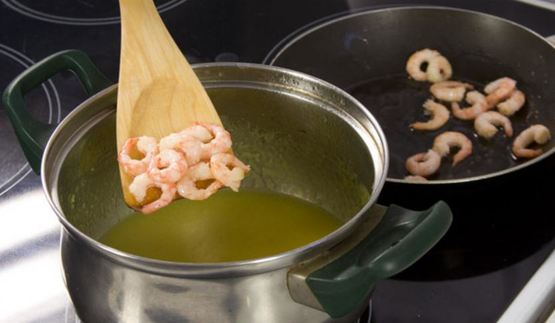 картофельный суп-пюре с креветками