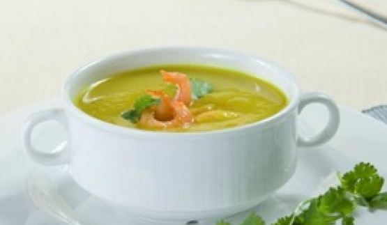 картофельный суп-пюре с креветками