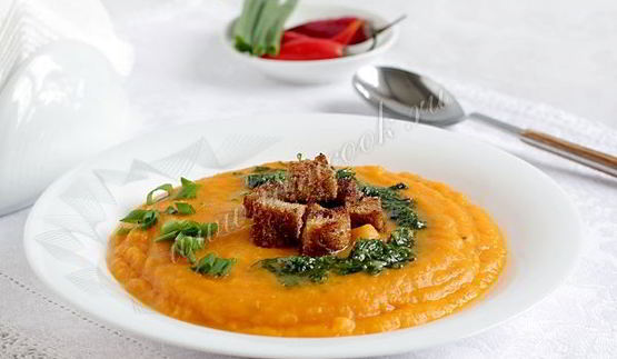 овощной суп пюре из картофеля и моркови с имбирем