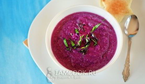 постный суп-пюре из красной капусты