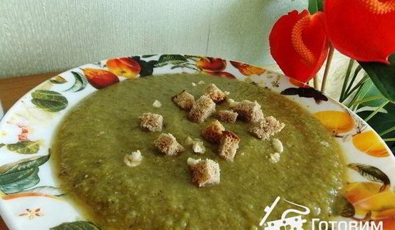 постный суп-пюре с черносливом и чесноком без масла