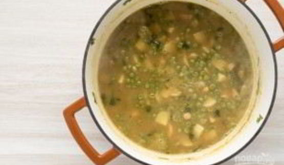суп-пюре из горошка и нута