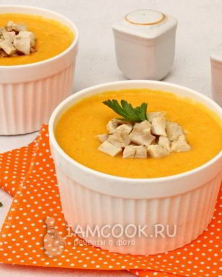 Рецепт супа-пюре из моркови с курицей