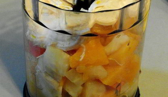 суп-пюре из репы, сельдерея, курицы и тыквы