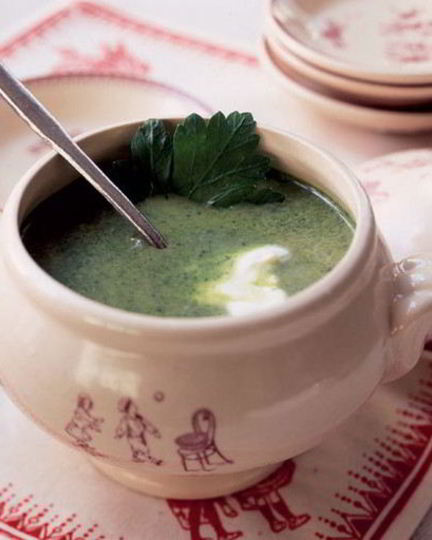 Рецепт супа-пюре из шпината с яйцом