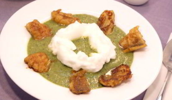 суп-пюре из стручковой фасоли с рыбой