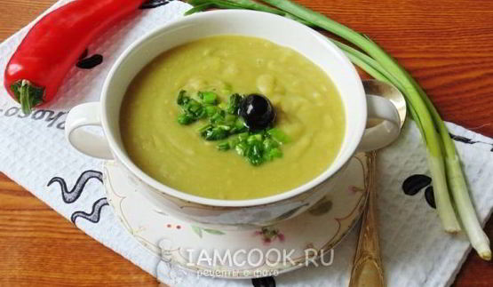 суп-пюре из сухого зеленого гороха