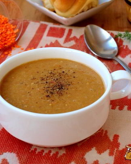 Рецепт супа-пюре с баклажанами и чечевицей