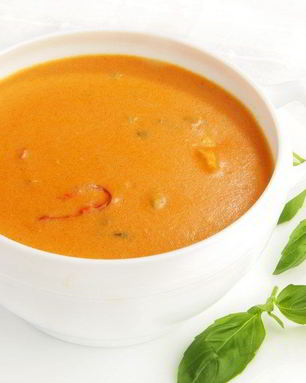 Томатный суп-пюре с креветками