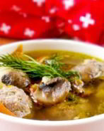 Суп с грибами и фасолью