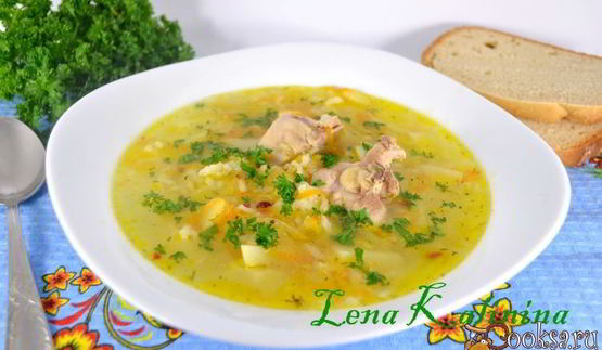 суп с курицей и рисом