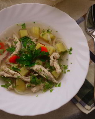 Суп с рисовой лапшой