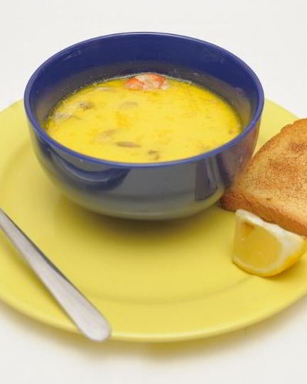 Рецепт легкого сырно-креветочный суп