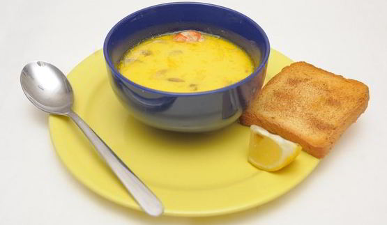 легкий сырно-креветочный суп