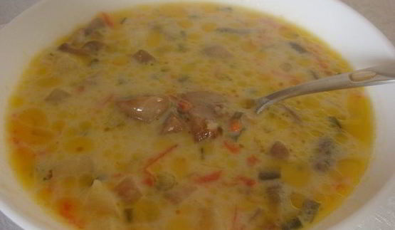 сливочно-сырный суп с шампиньонами