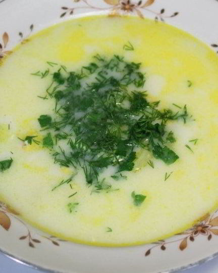 Рецепт сырного супа на курином бульоне