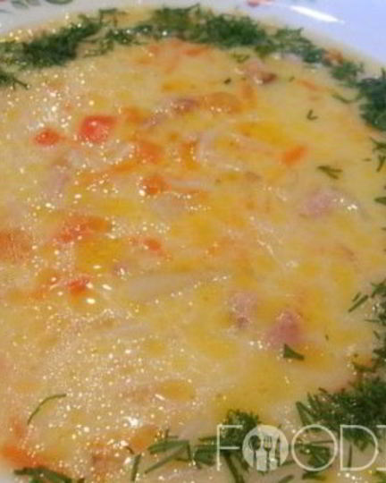 Рецепт сырного супа с колбасой