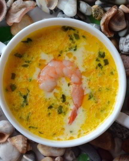 Рецепт сырного супа с морепродуктами