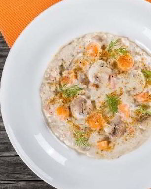 Сырный суп с мясным фаршем