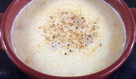 сырный суп с семгой и креветками