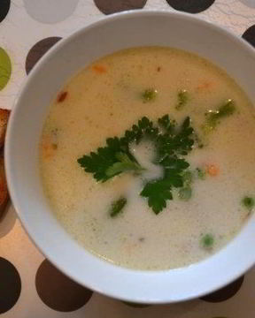 Сырный суп с сосисками