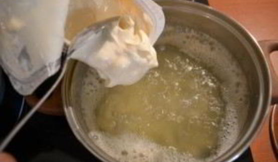 сырный суп с сосисками