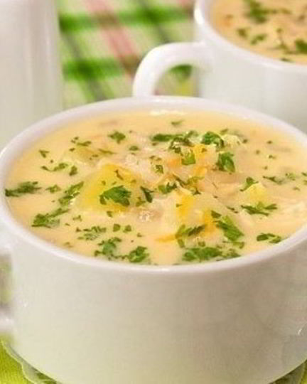 Рецепт сырного супчика с курицей и рисом