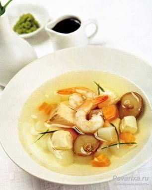 Японский суп с грибами шиитаке