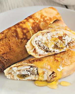 Блинчики на топленом молоке, с творогом