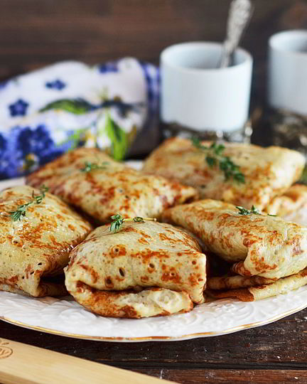 Рецепт блинчиков с грибами