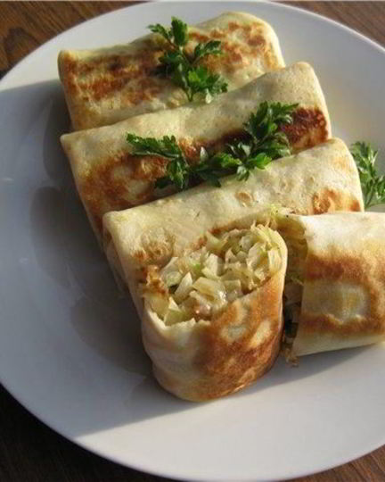 Рецепт блинчиков с капустой