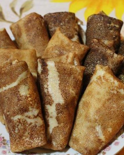 Рецепт блинчиков с пикантным творогом