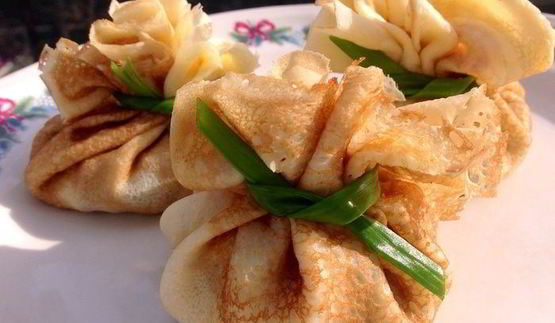 блины с грибами