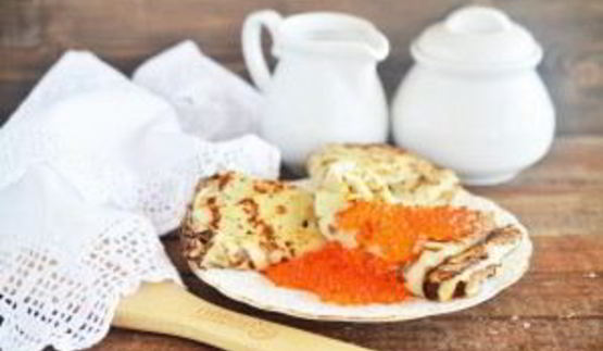 блины с икрой