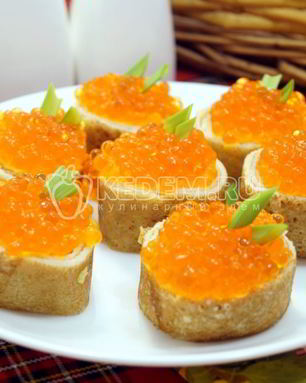 Блины с красной икрой