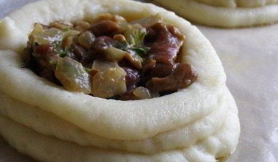 картофельные ватрушки с грибным фаршем