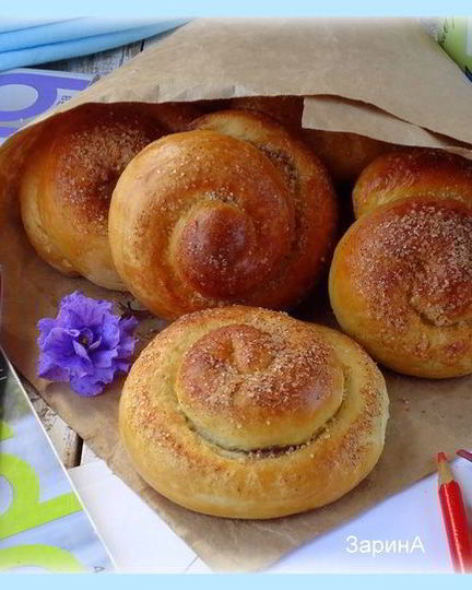 Рецепт плюшек с коричным сахаром