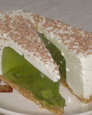 Чизкейк с киви без выпечки