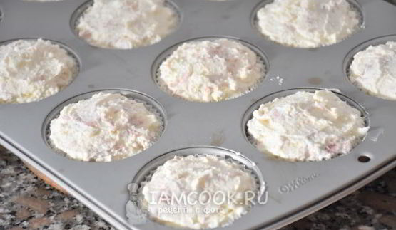 порционные закусочные чизкейки с ветчиной
