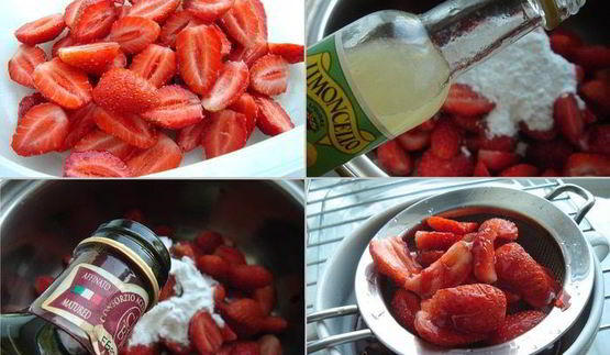 чайный кекс с бальзамической клубникой и лимончелло