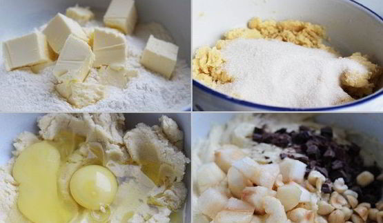 грушевый кекс с шоколадом и фундуком