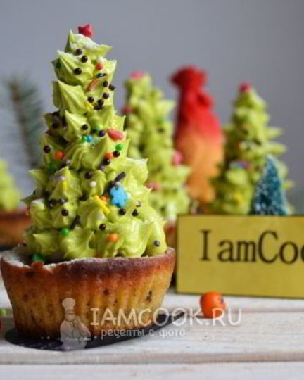 Рецепт капкейков новогодних елочки