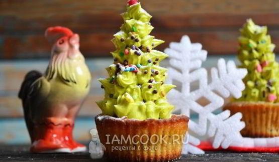 капкейки новогодние елочки